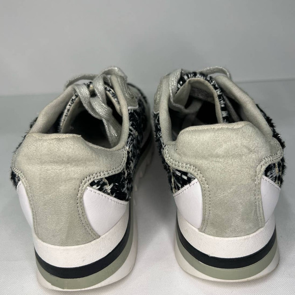 ZARA Chunky Sole Tweed Platform Retro Vegan Leather Sneakers Size 38/ US 7.5 - Picture 4 of 9